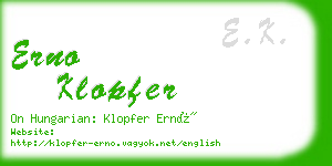 erno klopfer business card